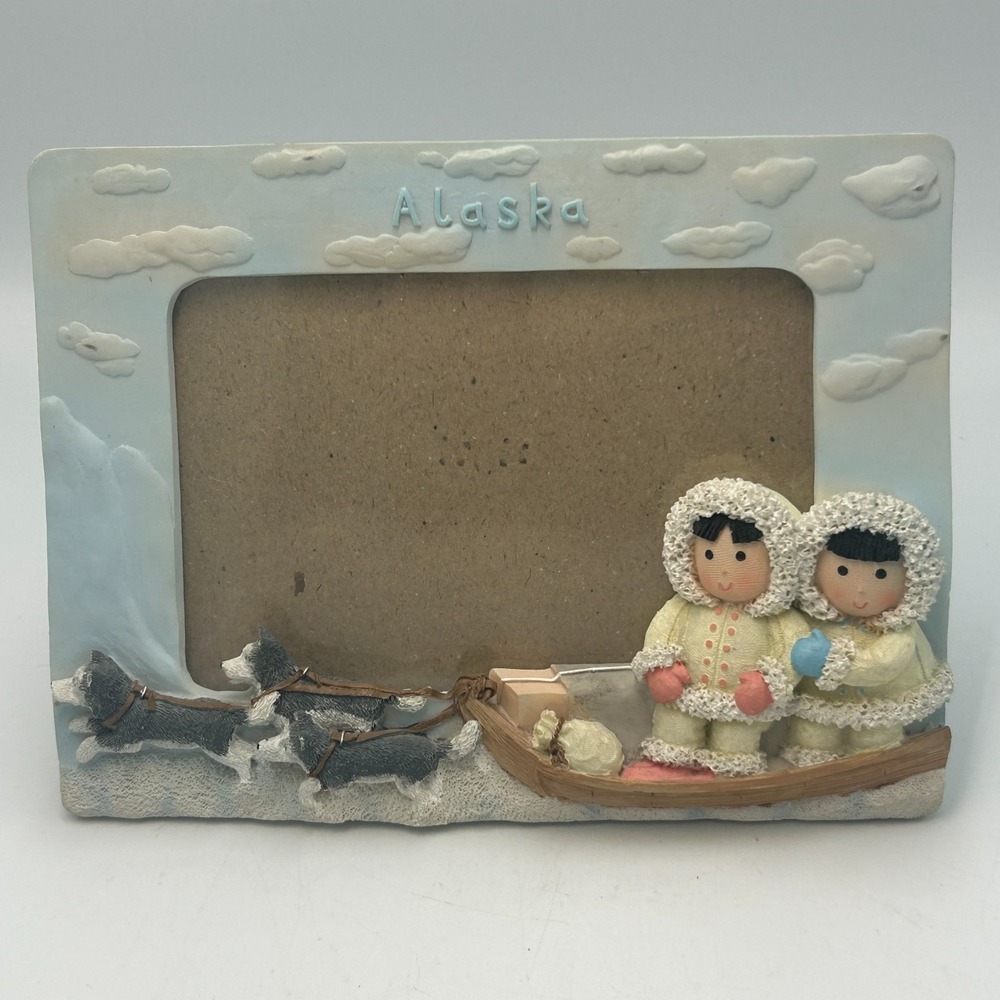 Alaska Dog Sled Husky Eskimo Kids Snow 4'' x 6'' Picture Frame Vintage 3D Cruise